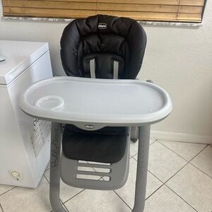 Chicco Black High Chair with Light Gray Tray